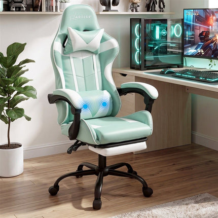 Artiss Ergonomic Gaming Office Chair with 2 Point Message Mint Green
