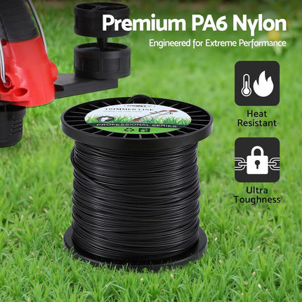Giantz 100M Whipper Snipper Trimmer Line 2.4mm Star Nylon String Cord Black.