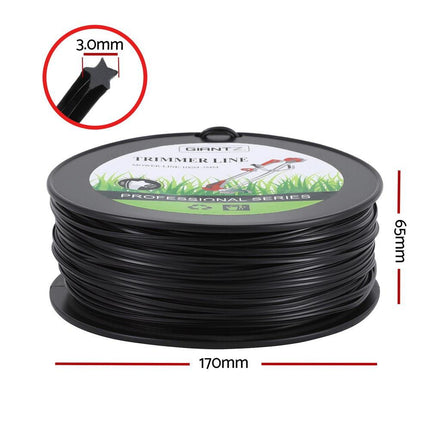 Giantz 100M Whipper Snipper Trimmer Line 3.0mm Star Nylon String Cord Black.