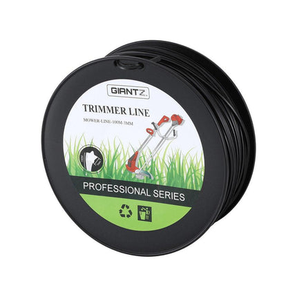 Giantz 100M Whipper Snipper Trimmer Line 3.0mm Star Nylon String Cord Black.