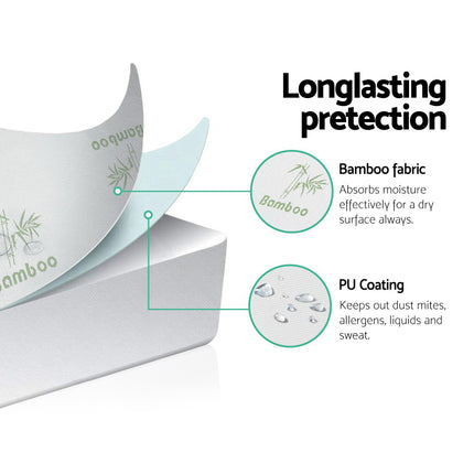 Giselle Bedding Mattress Protector Bamboo Double.