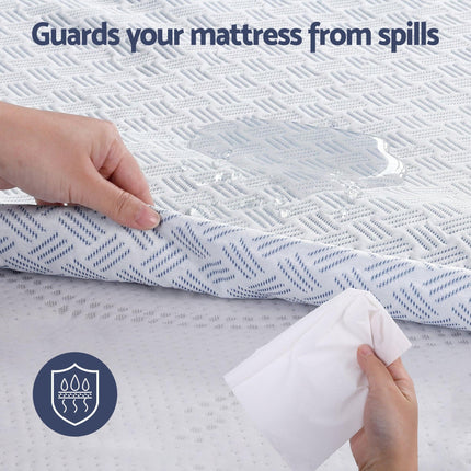 Giselle Cooling Mattress Protector Waterproof Deep Pocket Fitted Cover Double.
