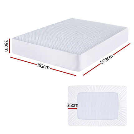 Giselle Cooling Mattress Protector Waterproof Deep Pocket Fitted Cover King.