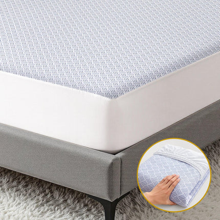 Giselle Cooling Mattress Protector Waterproof Deep Pocket Fitted Cover King.