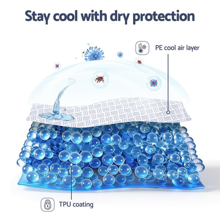 Giselle Cooling Mattress Protector Waterproof Deep Pocket Fitted Cover Queen.
