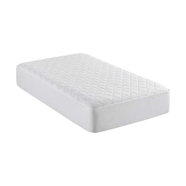 Giselle Waterproof Mattress Protector 100% Cotton Quilted Fitted Cover King Single.
