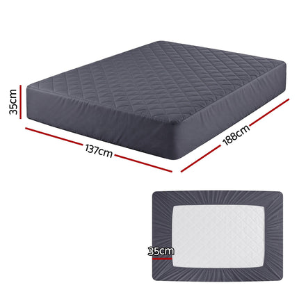 Giselle Water-Resistant Mattress Protector Microfiber 360° Fit Double.