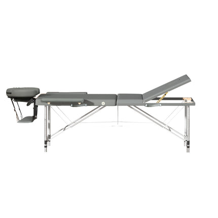 Zenses Massage Table 55cm Portable 2 Fold Aluminium Beauty Bed Grey.
