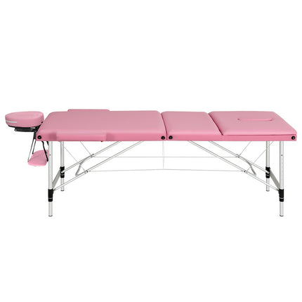 Zenses Massage Table 85cm Portable 3 Fold Aluminium Beauty Bed Black.