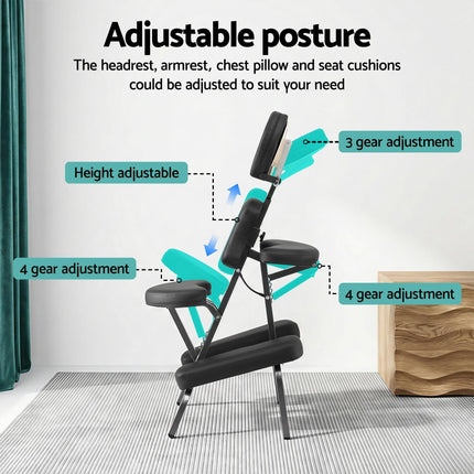 Zenses Portable Massage Chair Lightweight Folding Tattoo Lash Beauty Bed.