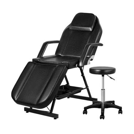 Zenses Massage Table Adjustable Salon Bed Chair 3-Fold Black.