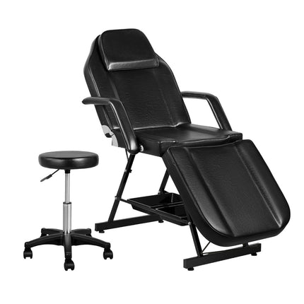 Zenses Massage Table Adjustable Salon Bed Chair 3-Fold Black.