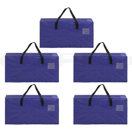 Artiss Moving Bags Heavy Duty Waterproof Backpack Straps Large Storage Totes 5 Pack Blue.