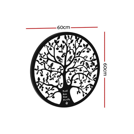 Artiss Metal Wall Art Hanging Sculpture Home Decor Leaf Tree of Life Round Frame.
