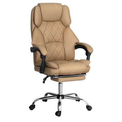 Artiss Executive Office Chair Leather Footrest Espresso.