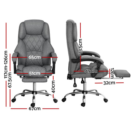 Artiss Executive Office Chair Footrest Grey.