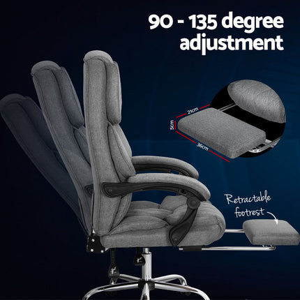 Artiss Executive Office Chair Footrest Grey.