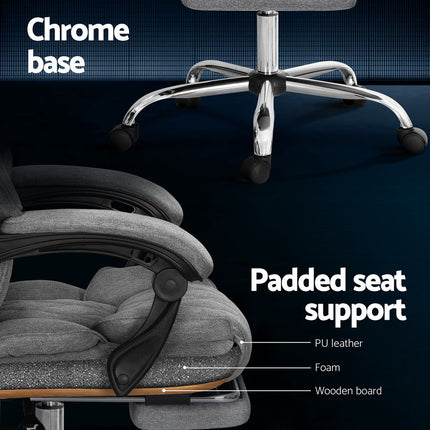 Artiss Executive Office Chair Footrest Grey.