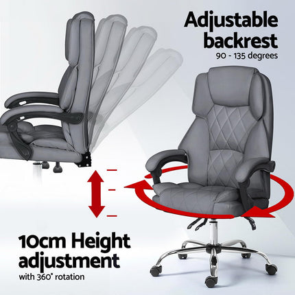 Artiss Executive Office Chair Recliner Grey.