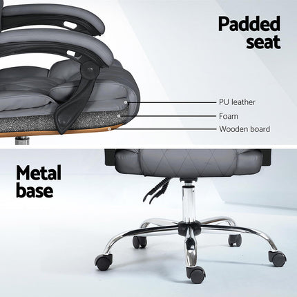 Artiss Executive Office Chair Recliner Grey.