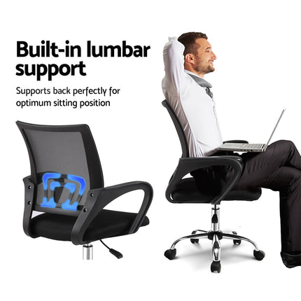 Artiss Mesh Office Chair Mid Back Black.