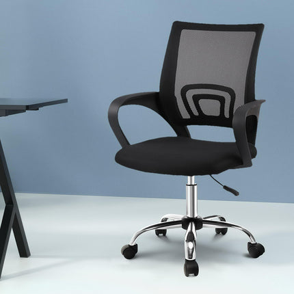 Artiss Mesh Office Chair Mid Back Black.