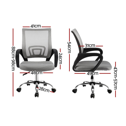 Artiss Mesh Office Chair Mid Back Grey.