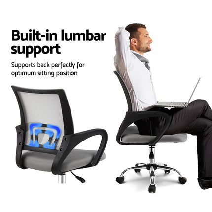 Artiss Mesh Office Chair Mid Back Grey.