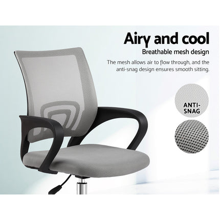 Artiss Mesh Office Chair Mid Back Grey.