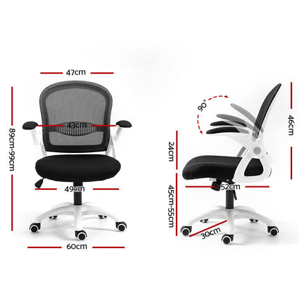 Artiss Mesh Office Chair Mid Back Black.