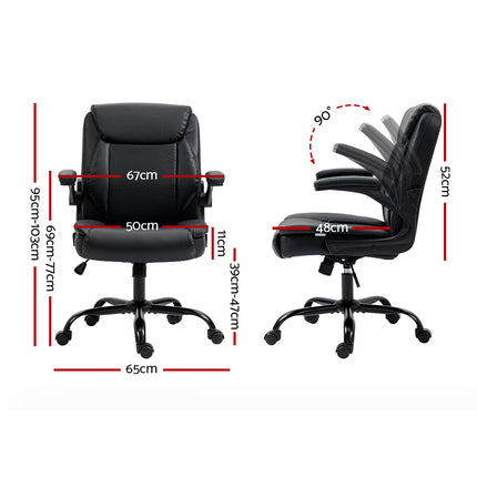 Artiss Executive Office Chair Mid Back Black.