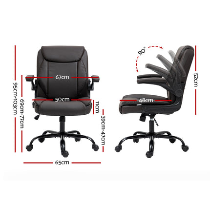 Artiss Executive Office Chair Mid Back Brwon.