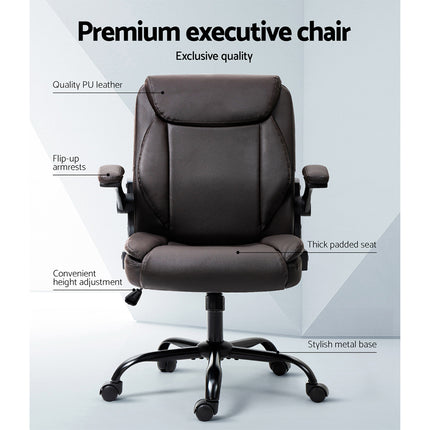 Artiss Executive Office Chair Mid Back Brwon.