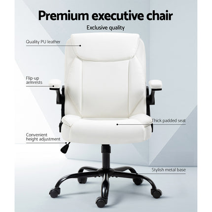 Artiss Executive Office Chair Mid Back White.