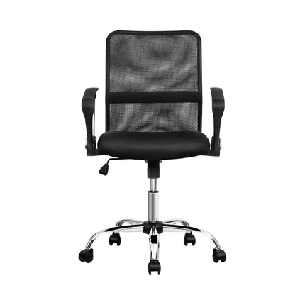 Artiss Mesh Office Chair Mid Back Black.