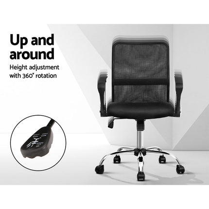 Artiss Mesh Office Chair Mid Back Black.
