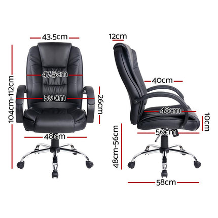Artiss Executive Office Chair Leather Tilt Black.