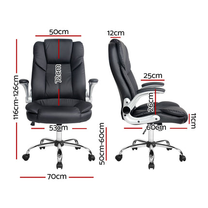 Artiss Executive Office Chair Leather Tilt Black.