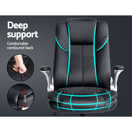Artiss Executive Office Chair Leather Tilt Black.