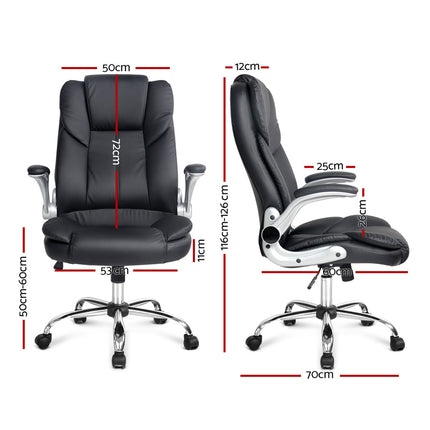 Artiss Executive Office Chair Leather Tilt Black.