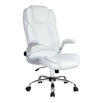 Artiss Executive Office Chair Leather Tilt White.
