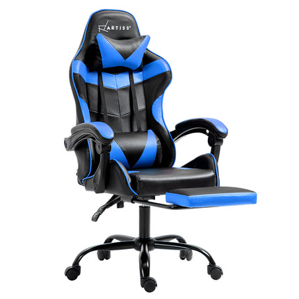 Artiss Gaming Office Chair Recliner Footrest Blue.