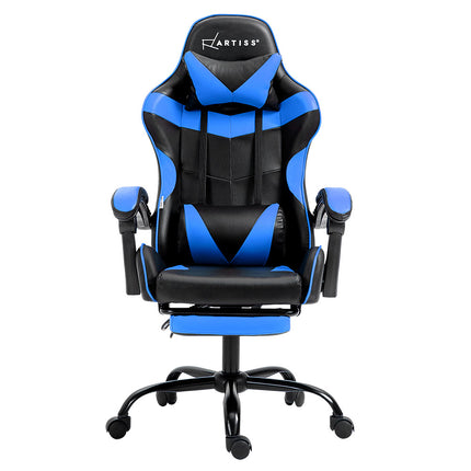 Artiss Gaming Office Chair Recliner Footrest Blue.