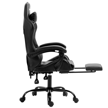 Artiss Gaming Office Chair Executive Computer Leather Chairs Footrest Grey.