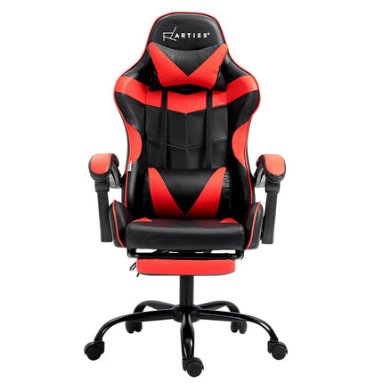 Artiss Gaming Office Chair Recliner Footrest Red.