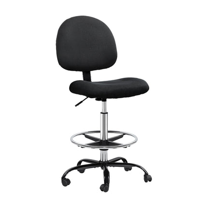 Artiss Office Chair Drafting Stool Fabric Chairs Black.