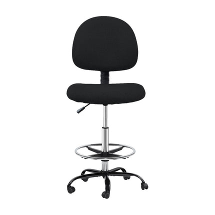 Artiss Office Chair Drafting Stool Fabric Chairs Black.