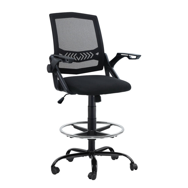 Artiss Office Chair Drafting Stool Mesh Chairs Black.