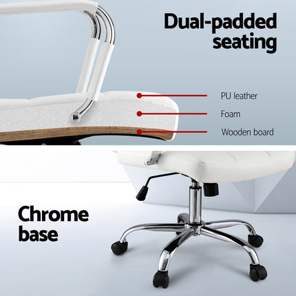 Artiss Office Chair Seat PU Work Computer Desk Chairs.