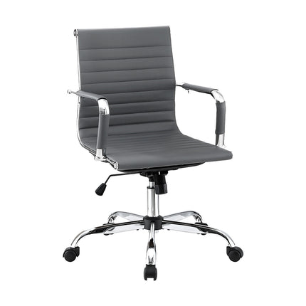 Artiss Office Chair Conference Chairs PU Leather Mid Back Grey.